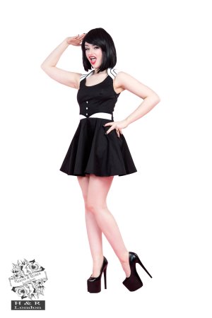 Black White Bandage Mini Dress
